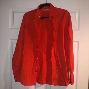 EXPRESS Fitted 1MX Orange Dress Shirt